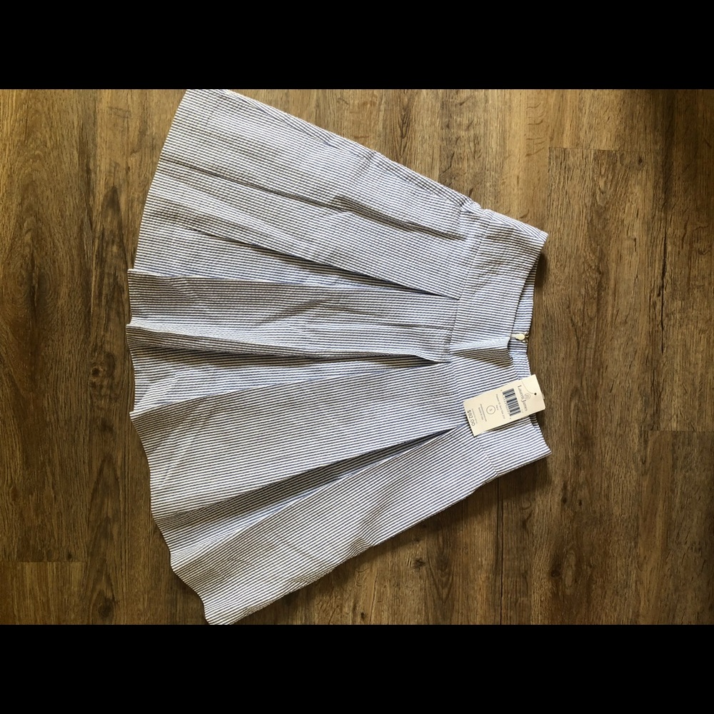 Lauren James pleated seersucker skirt